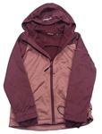 Ružovo-tmavoružová softshellová bunda s kapucňou Crivit