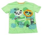Zelené tričko so zvieratkami