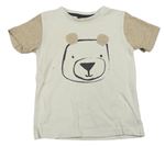 Smetanovo-béžové tričko s medvěďom Next