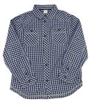 Tmavomodro-sivá kockovaná košeľa S. Oliver