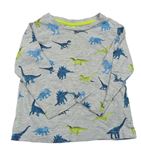 Sivé melírované tričko s dinosaurami C&A