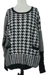 Dámsky čierno-sivý vzorovaný sveter Khujo