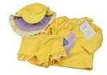 3set- žlté bodkovaná é UV tričko s mořským koníkem+ kraťasy+ šiltovka M&S