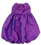 Purpurové slávnostné balonové šaty s flitrami a bez ramínek M&Co.