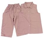 2set - Staroružové culottes kalhoty + blúzka