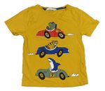 Horčicové tričko s autami a zvieratkami H&M