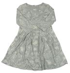 Sivé melírované bavlnené šaty s hviezdami