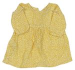 Žlté bavlnené šaty s kvietkami Primark