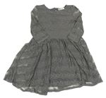 Tmavosivé tylovo/krajkové šaty H&M