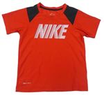 Červeno-čierne funkčné športové tričko s logom Nike
