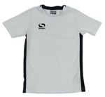 Biele športové tričko s čiernymi pruhmi a logom Sondico