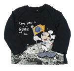 Čierno-sivé tričko s Mickey mousem Disney