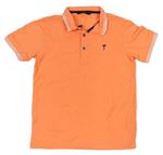 Neónově oranžové melírované polo tričko s palmou a pruhmi George