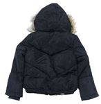 Tmavomodrá šusťáková zimní bunda s kapucí zn. F&F