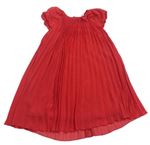 Červené plisované slávnostné šaty s mašličkou C&A