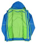 3v1 - Modrá šusťáková jarní bunda s kapucí + zelená fleecová mikina zn. TCM