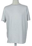 Pánske sivo-biele pruhované tričko Primark
