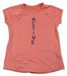 Ružové športové tričko s nápisom Active Touch