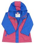 Ružovo-modrá nepromokavá jarná bunda s kapucňou X-MAIL