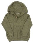 Khaki melírovaný sveter s kapucňou Reserved