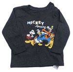 Tmavosivé tričko s Mickey Mousem Primark