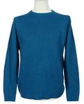 Pánsky modrozelený vzorovaný sveter Topman