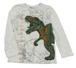 Sivé melírované tričko s dinosaurami Matalan
