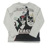 Sivé tričko s potiskem - Liga spravedlnosti