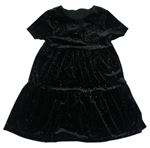 Čierne trblietavé zamatové šaty M&S