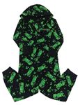 Černo-zelená fleecová kombinéza Minecraft s kapucňou
