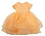 Oranžové šaty s tylovou sukní H&M