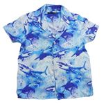 Bielo-azurovo-fialová košeľa so žralokmi Next