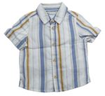 Bielo-modro-hnedá pruhovaná košeľa Primark