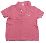 Ružové polo tričko s výšivkou