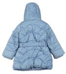 Světlemodrý šusťákový zimní kabát s kapucí a páskem - Frozen zn. C&A