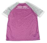 Růžovo-šedé sportovní tričko s dívkami zn. O´neills