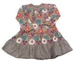 Béžové kvetované menšestrové šaty M&S