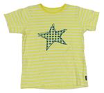 Žlto-biele pruhované tričko s hviezdou Jakoo