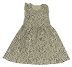 Béžovo-sivé vzorované bavlnené šaty H&M