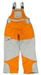 Oranžovo-svetlosivé rifľové pracovní na traké nohavice s vreckom