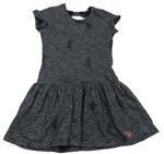 Čierno-tmavosivé melírované teplákové šaty s dievčatkom C&A