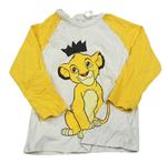 Bielo-žlté pyžamové tričko s Lvím kráľom H&M