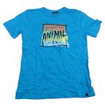 Modré tričko s potlačou Animal