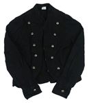 Černý plátěný kabátek s gombíkmi New Look