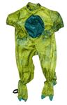 Kostým - Zelený vzorovaný sametový overal - dinosaurus