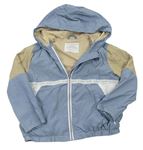 Světlemodro-béžová šušťáková jarná bunda s kapucňou Primark
