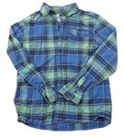 Modro-zeleno-okrová kockovaná košeľa M&S