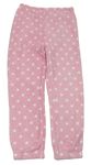 Svetloružové chlpaté pyžamové nohavice s hviezdičkami
