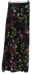 Dámske čierne kvetované šifónové průsvitné sukňové nohavice MissGuided