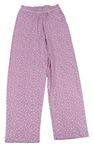 Ružové vzorované pyžamové nohavice